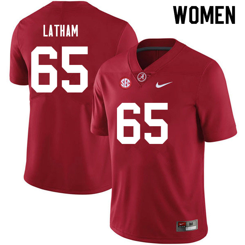 Alabama Crimson Tide Women's JC Latham #65 Crimson NCAA Nike Authentic Stitched 2021 College Football Jersey GC16D16HL